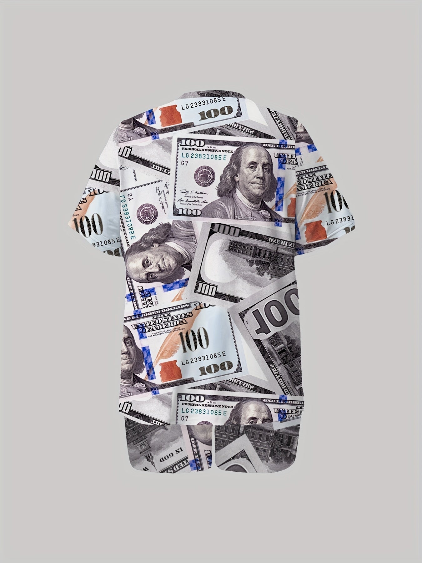 Money Print Top & Shorts Two Piece Set