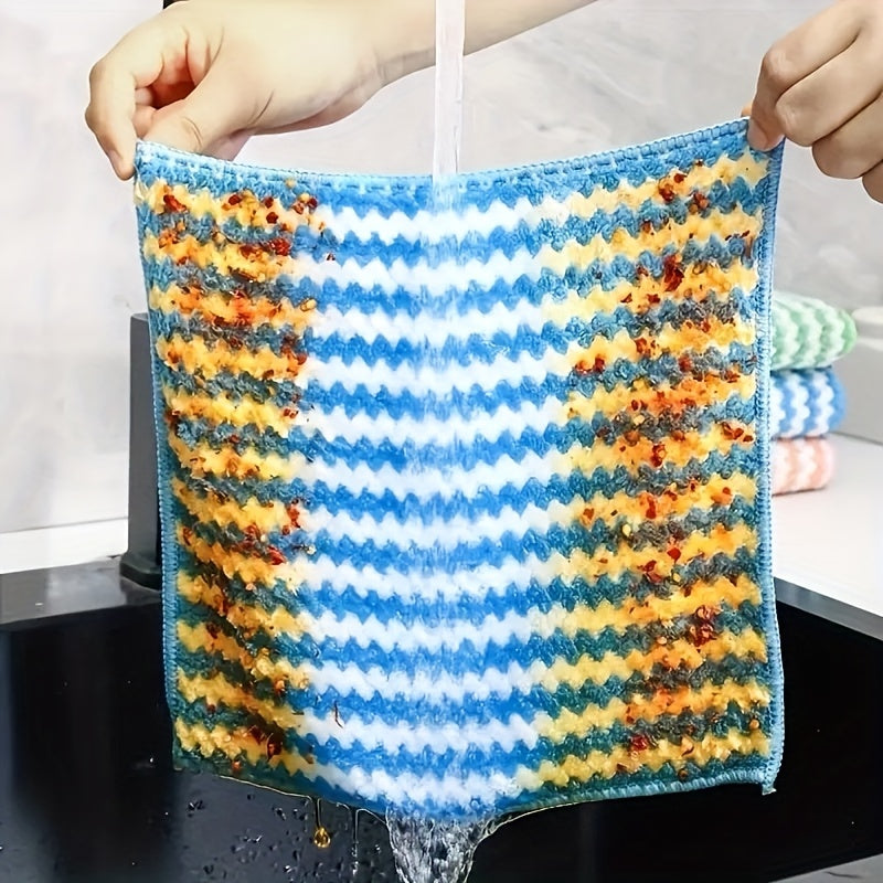 10pcs Reusable Cleaning Rags Scouring Pad Kitchen Tools