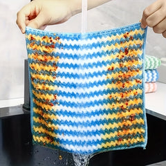 10pcs Reusable Cleaning Rags Scouring Pad Kitchen Tools