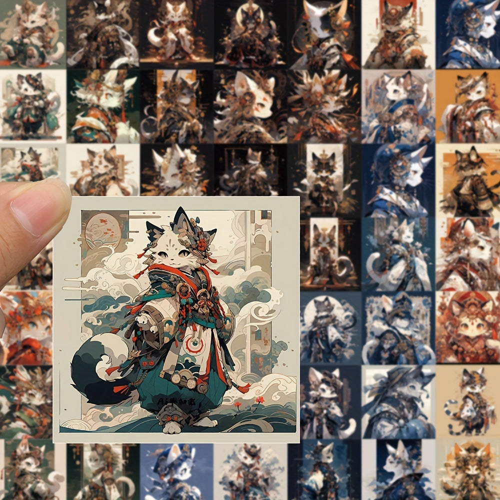 62pcs Little Cat Waterproof Stickers for Phone Cases Guitars Skateboards Helmets