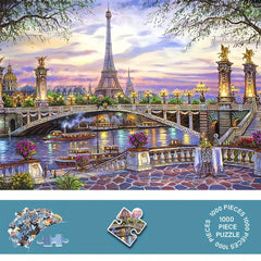 1000pcs Mini Jigsaw Puzzle with Bridge and Wildflower