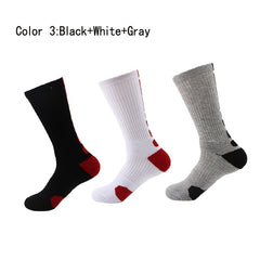 3 Pairs Men's Breathable Cotton Basketball Socks