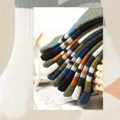 5 Pairs Colorblock Striped Socks Crew Sports Stockings