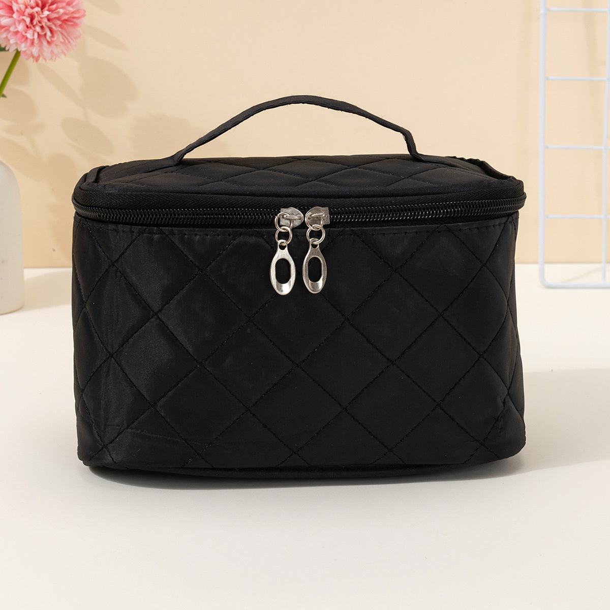 Travel Cosmetic Bag With Handle And Zipper Makeup Organizer Case