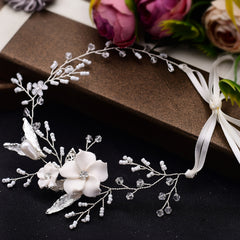 Faux Pearl Bridal Garter Belt Rhinestone Decor Strappy Leg Suspender Belts