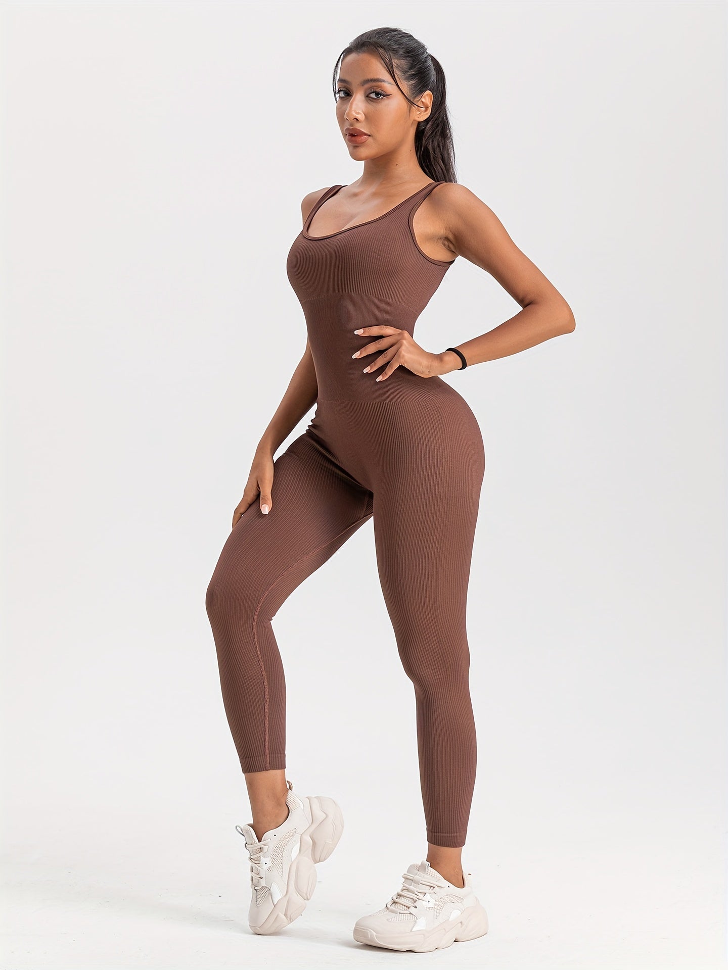 Ribbed Spots Jumpsuit Bodycon Sexy Body Shaper Sleeveless Bodysuit