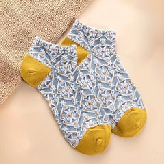 5 Pairs Retro Style 3D Textured Ankle Socks Women's Stockings