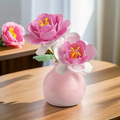 DIY Mini Building Rose Flower Green Plant Model Home Decor Toy