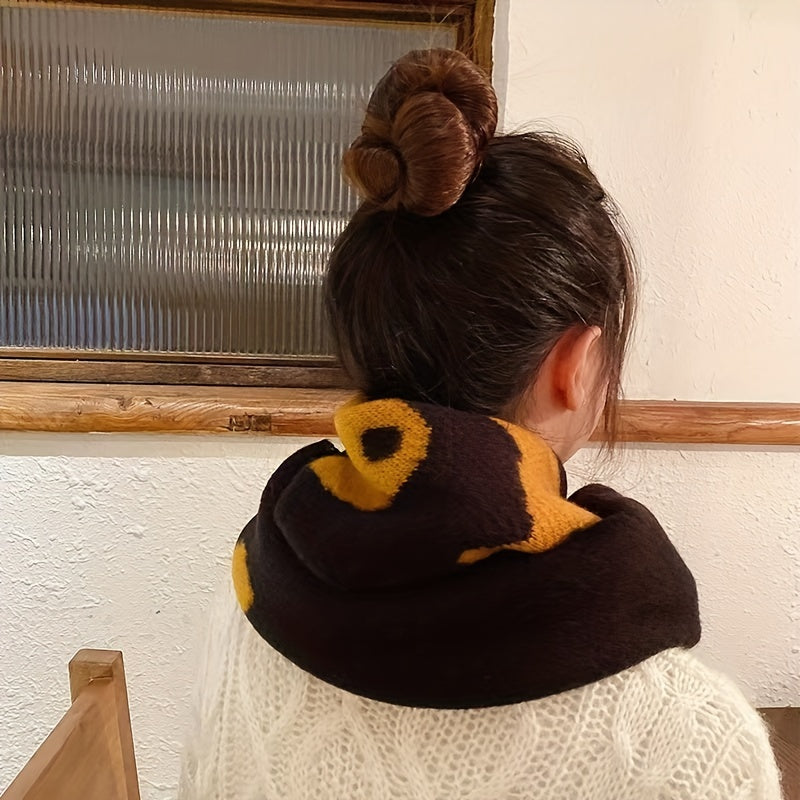 Bear Pattern Thicken Scarf Warm Knitted Scarf Winter