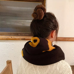 Bear Pattern Thicken Scarf Warm Knitted Scarf Winter