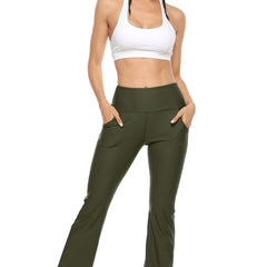 Flare Bootcut Yoga Pants High Waist with Pockets