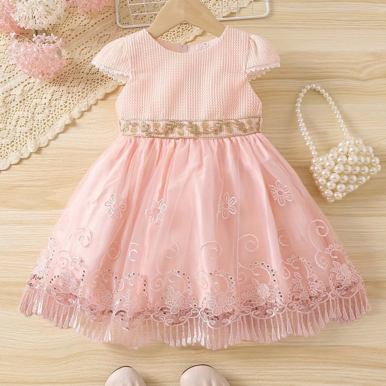 Baby Girls Flutter Sleeve Floral Princess Dress