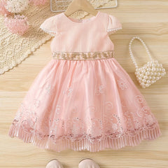 Baby Girls Flutter Sleeve Floral Princess Dress