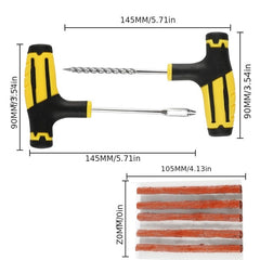 8pcs Tire Repair Kit w/ Rubber Strips Tubeless Puncture Plug Set