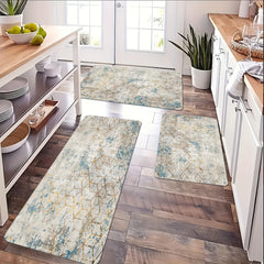Absorbent Anti Slip Kitchen and Bath Mat Modern Abstract