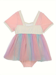 Hanfu Style Flower Graphic 1-Piece Bathing Suit for Girls