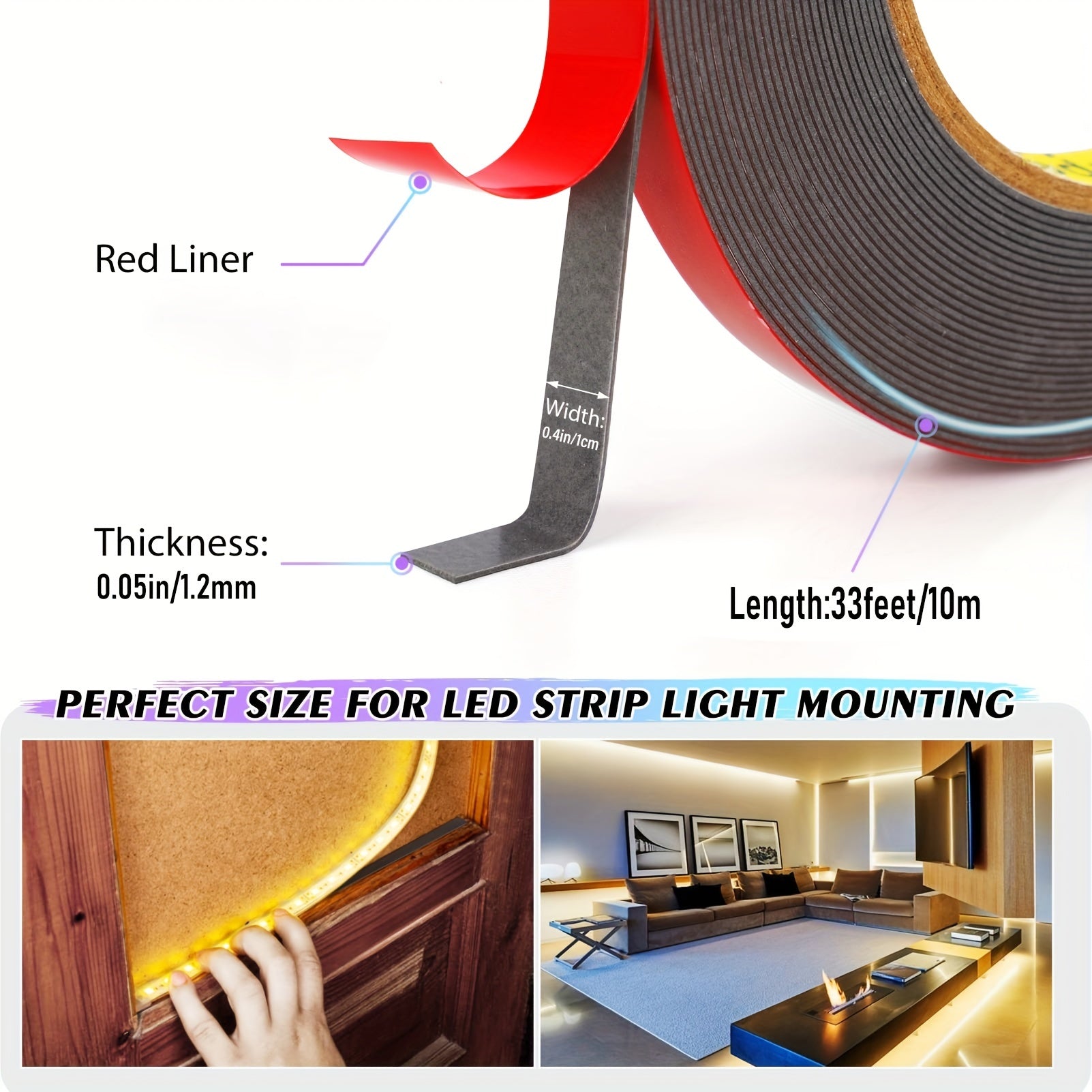 Zoylofg Double Sided Tape Acrylic Adhesive Foam Tape
