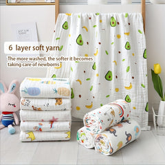6 Layer Cotton Muslin Blanket Soft Breathable Throw Blanket