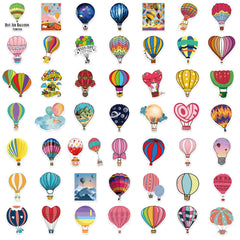 50pcs Cartoon Hot Air Balloon Paint Sticker Set
