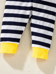 Deer Pattern Romper Striped Pants Set Baby Layette
