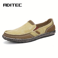 Men's Denim Slip-On Loafers Flat Shoes