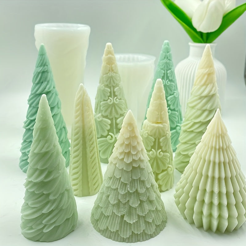 3D Christmas Tree Candle Mold - 7 Styles Silicone Mold For Candle Making