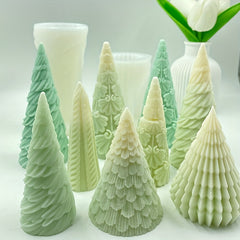 3D Christmas Tree Candle Mold - 7 Styles Silicone Mold For Candle Making