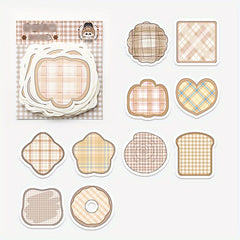 100 Sheets Cartoon Plaid Stripes Note Paper DIY Material