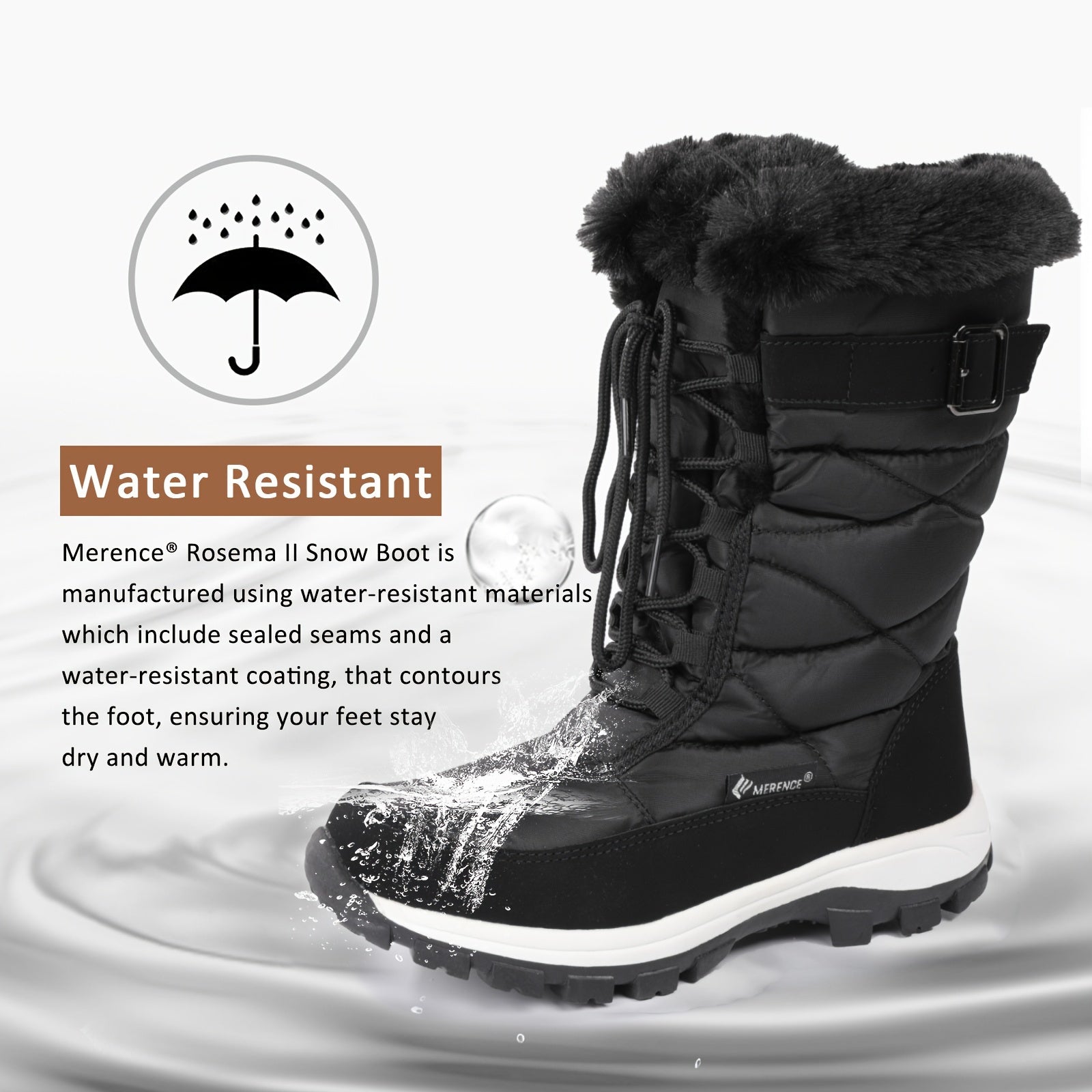 Women's Snow Boots Faux Fur Lined Warm Anti Slip Winter Boot