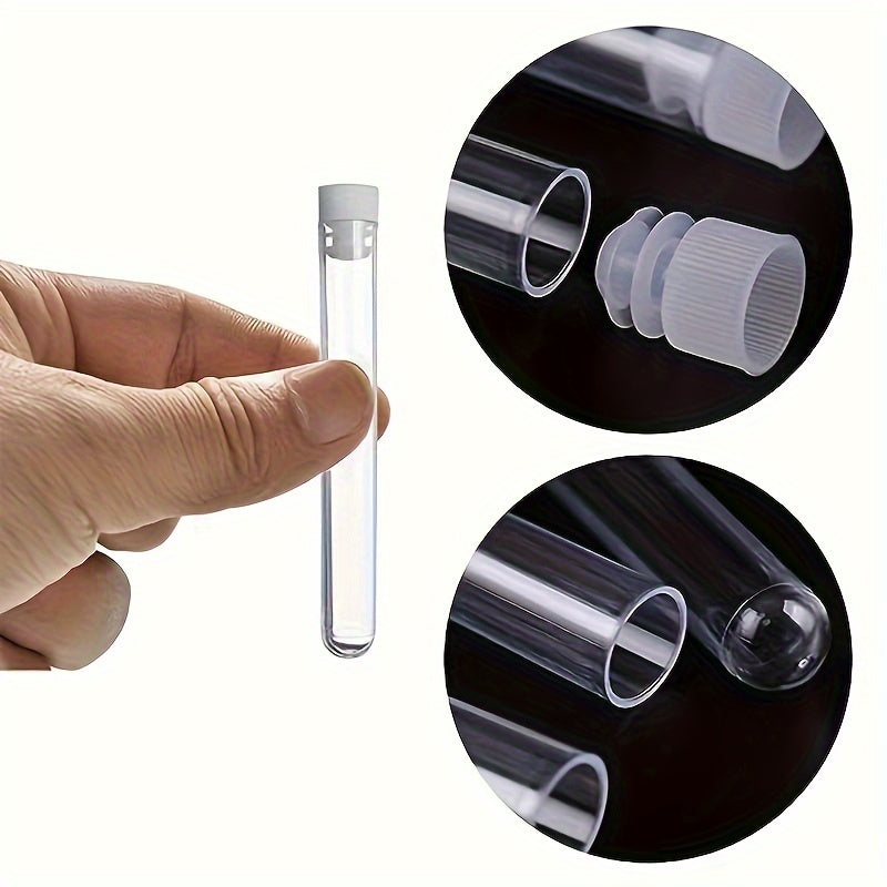 50pcs 5ML Transparent Plastic Test Tubes With Lid