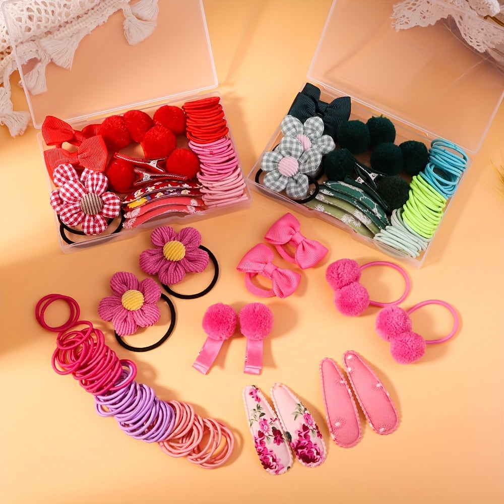 Box Hair Clips Hair Ties Elastic Hair Bands Ponytail Braids Accessories