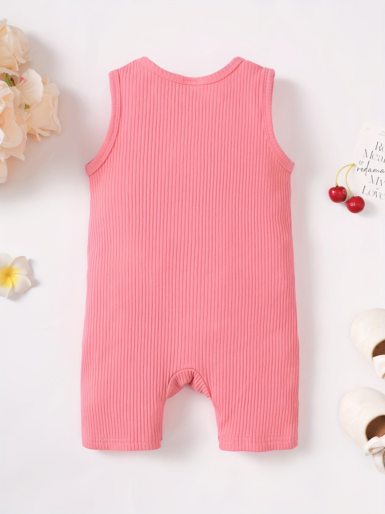 Baby Casual Plain Sleeveless Romper Jumpsuit