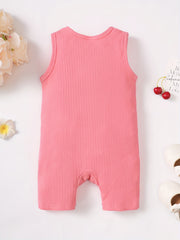 Baby Casual Plain Sleeveless Romper Jumpsuit