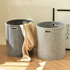 Large Capacity Solid Laundry Bag Portable Double Handle Foldable Storage Bucket