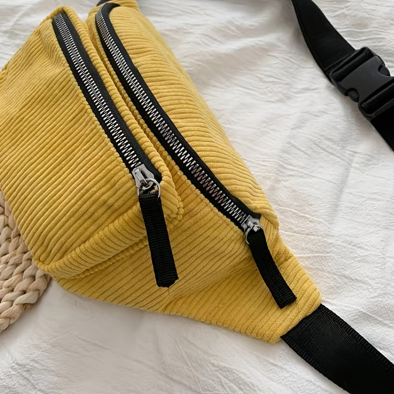 Stylish Corduroy Fanny Pack for Outdoor Sports