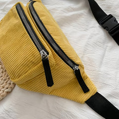 Stylish Corduroy Fanny Pack for Outdoor Sports