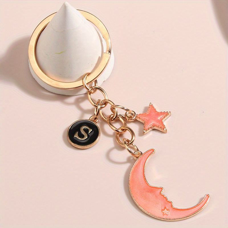 Star & Crescent Moon Keychain Bag Charm Gift For Mom Kids