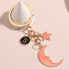 Star & Crescent Moon Keychain Bag Charm Gift For Mom Kids