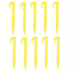 10pcs Plastic Tent Pegs Nails Outdoor Camping Stakes Windproof Beach Mat