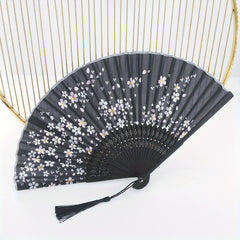 Vintage Flower Folding Fan Dance Performance Fan