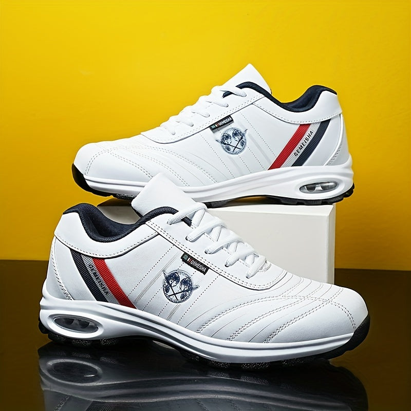 Men's Air Cushioned Lace up Sneakers Shock Absorbing Athletic Shoes