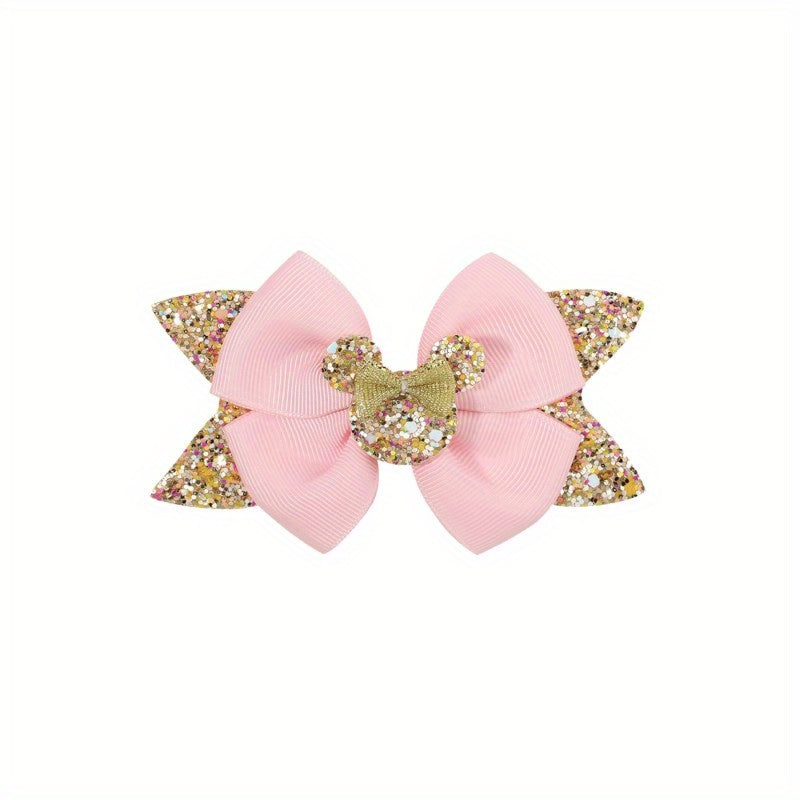 Sequin Mouse Ear Bow Hair Clips Hair Accessories Holiday Gift For Girls