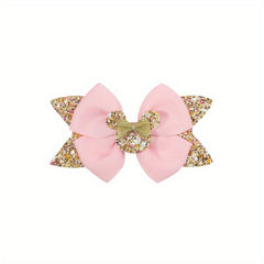 Sequin Mouse Ear Bow Hair Clips Hair Accessories Holiday Gift For Girls