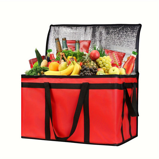 Red XXXL Insulated Reusable Tote Bag for Shopping Camping