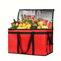 Red XXXL Insulated Reusable Tote Bag for Shopping Camping