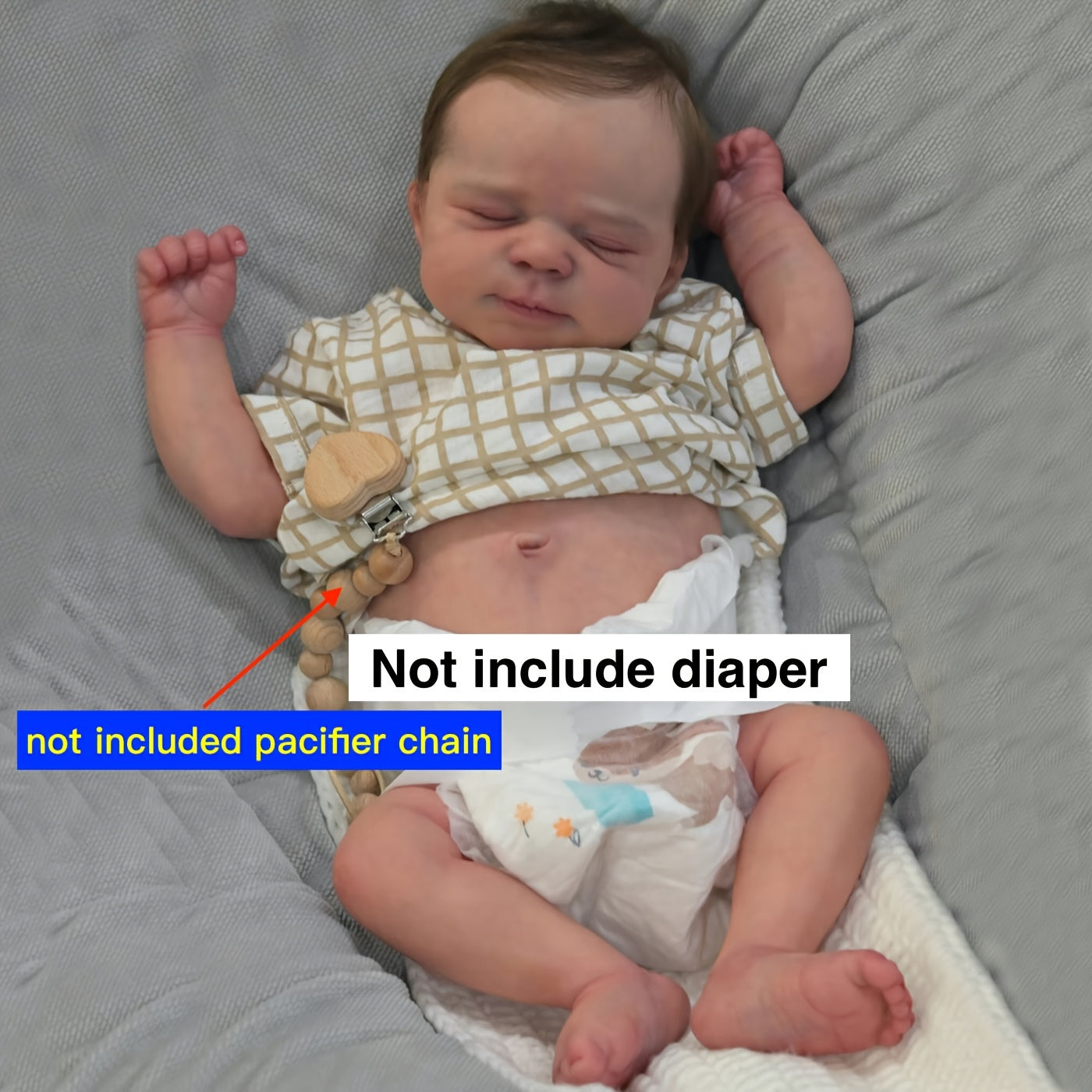 19 Inch Reborn Baby Doll Full Vinyl with Visible Veins Playful Bath Toy