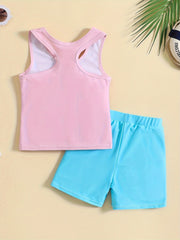 Toddler Girls 2pcs Dolphin Tankini Swimsuit Sets