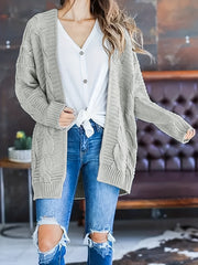 Cable Knit Open Front Sweater Cardigan