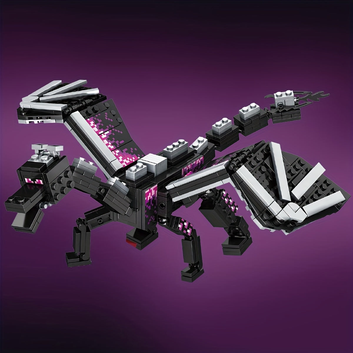 423 Dark Dragon Building Blocks Model with Flappable Wings and Moving Joints