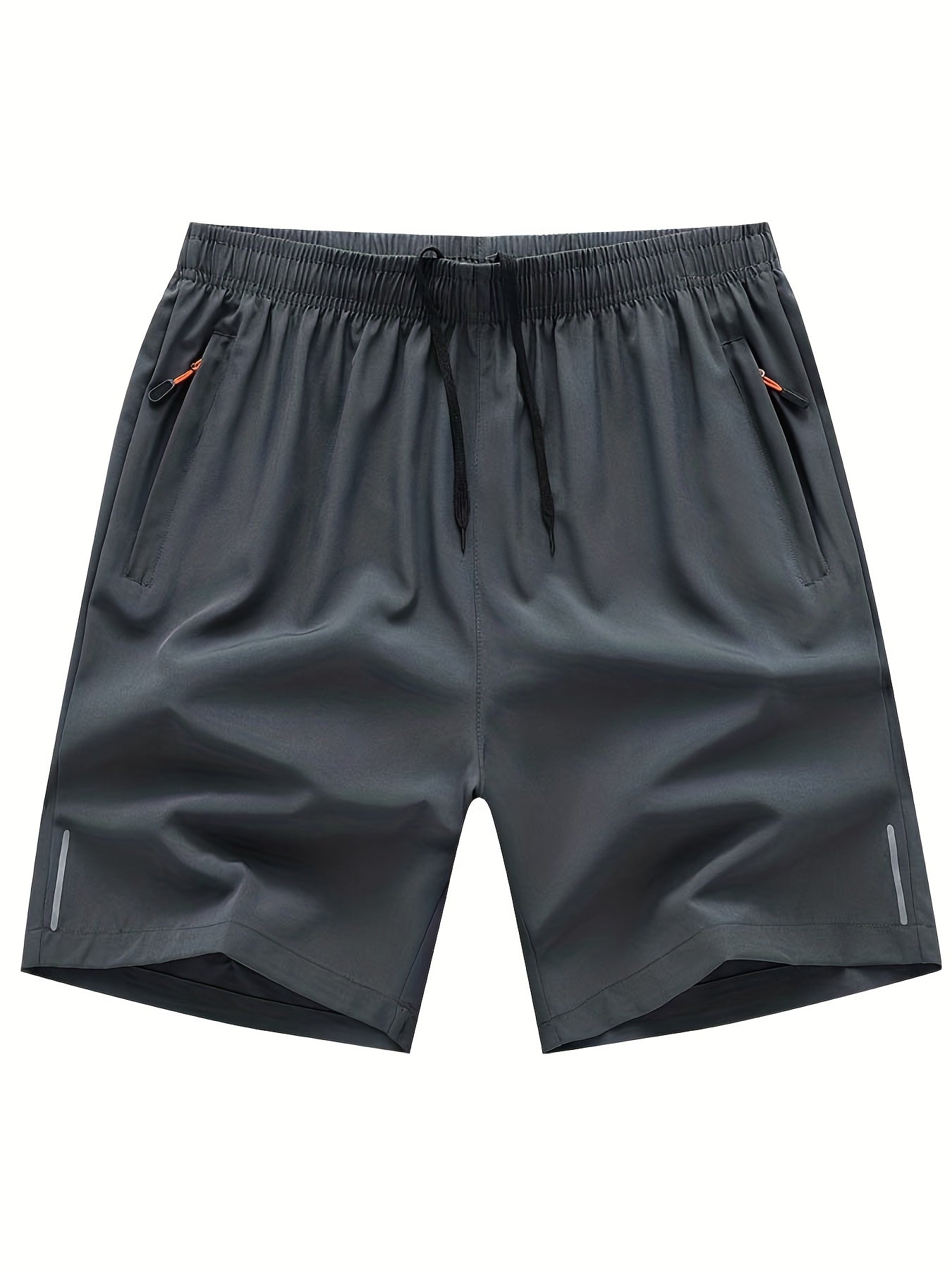 Men's Breathable Shorts With Zipper Pockets Drawstring Elastic Waist